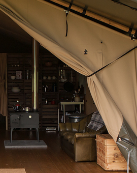 Safari tent door